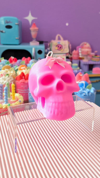 Pastel Skull Candle