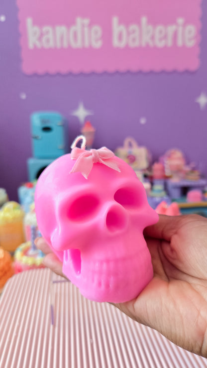 Pastel Skull Candle