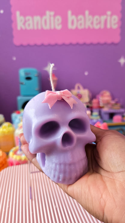 Pastel Skull Candle