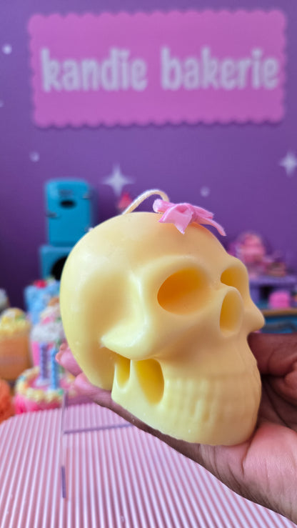 Pastel Skull Candle